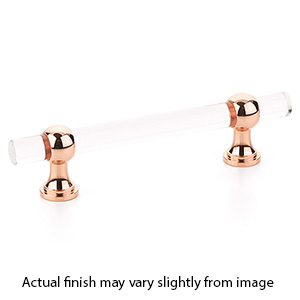 414-PRG - Lumiere Transitional - 4" cc Cabinet Pull - Polished Rose Gold