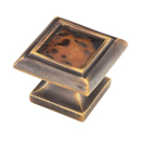 Precious Inlays - 1 3/8" Cabinet Knob - Tiger Penshell/ Dark Antique Bronze