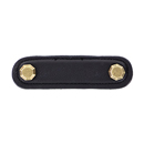 Archimedes - 3" Black Leather Octagon Pull - Antique Brass