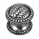 Cestino - Small Beaded Knob - Antique Silver