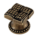 Medici - Small Square Knob - Antique Brass