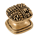 Medici - Small Rounded Square Knob - Antique Gold
