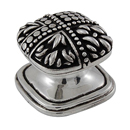 Medici - Small Rounded Square Knob - Antique Silver