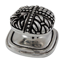 Medici - Large Rounded Square Knob - Antique Silver