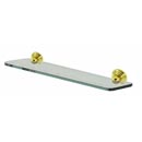 A9050-18 PB/NL - Embassy - 18" Glass Shelf - Unlacquered Brass