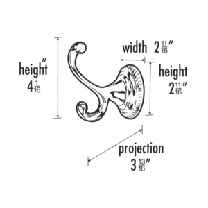 Regency Series - Double Robe Hook - Satin Nickel