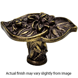 Garden - Double Lily Pad & Frog Large Knob
