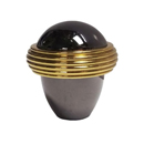 Omnia 1.25" Cabinet Knob - Black Nickel/ Polished Brass