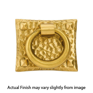 86040 - Arts & Crafts - Hammered Ring Pull - Satin Brass