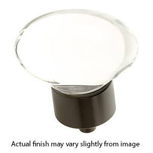 60 - City Lights - 1.75" Oval Glass Knob - Oil Rubbed Bronze