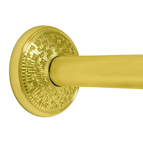 Floral Polished Brass Shower Rod
