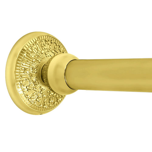 Deluxe Floral Polished Brass Shower Rod