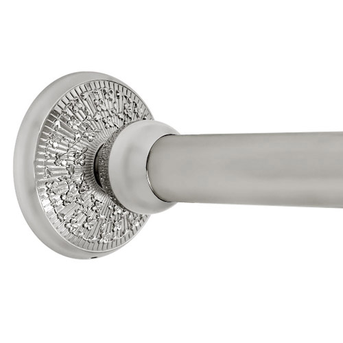 Deluxe Floral Polished Nickel Shower Rod