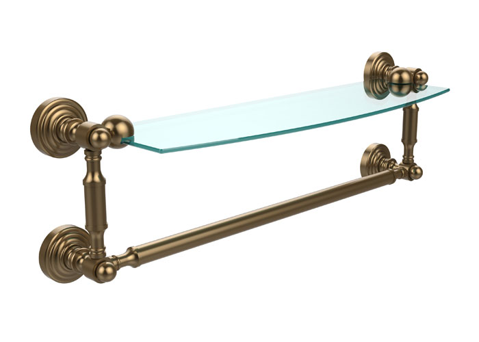 Waverly 24" Glass Shelf w/Towel Bar Brushed Bronze