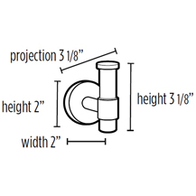 A7281 SN - Acrylic Contemporary - Robe Hook - Satin Nickel