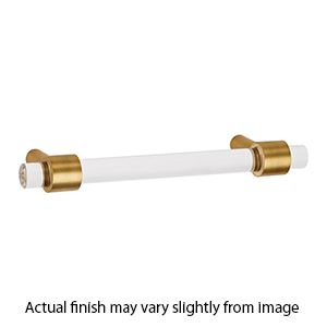 A860-35 SB - Acrylic Contemporary - 3.5" Cabinet Pull - Satin Brass