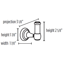 A7381 SB - Acrylic Royale - Robe Hook - Satin Brass