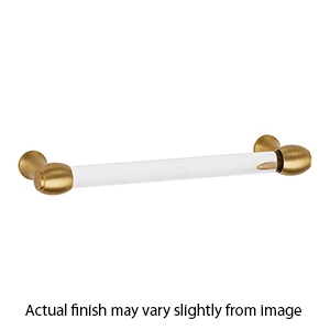 A870-6 SB - Acrylic Royale - 6" Cabinet Pull - Satin Brass