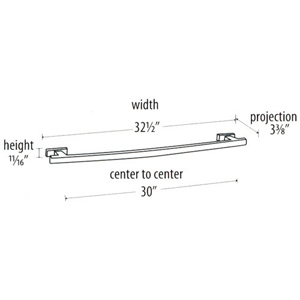 A7520-30 PB/NL - Arch - 30" Towel Bar - Unlacquered Brass