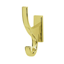 A7599 PB/NL - Arch - Double Robe Hook - Unlacquered Brass