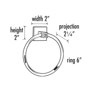 C8440 PN - Crystal Contemporary II - Towel Ring - Polished Nickel