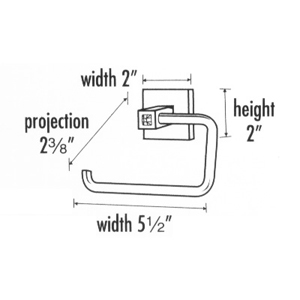C8466 PN - Crystal Contemporary II - Euro Tissue Holder - Polished Nickel