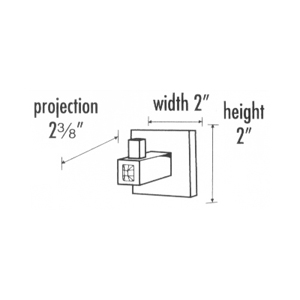 C8480 PN - Crystal Contemporary II - Robe Hook - Polished Nickel
