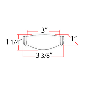 A626-3 - Charlie's - 3" Cup Pull - Matte Black