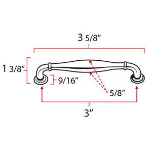 A726-3 - Charlie's - 3" Cabinet Pull - Matte Black