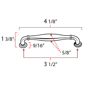 A726-35 - Charlie's - 3.5" Cabinet Pull - Matte Black