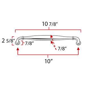 D726-10 - Charlie's - 10" Appliance Pull - Matte Black