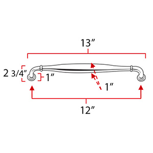 D726-12 - Charlie's - 12" Appliance Pull - Matte Black