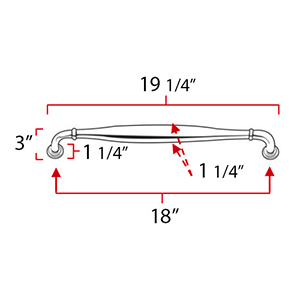 D726-18 - Charlie's - 18" Appliance Pull - Matte Black