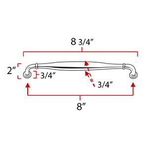 D726-8 - Charlie's - 8" Appliance Pull - Matte Black