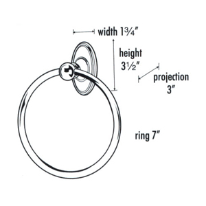 A8040 PB/NL - Classic Traditional - Towel Ring - Unlacquered Brass