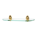 A8050-18 PB/NL - Classic Traditional - 18" Glass Shelf - Unlacquered Brass