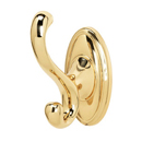 A8099 PB/NL - Classic Traditional - Double Robe Hook - Unlacquered Brass