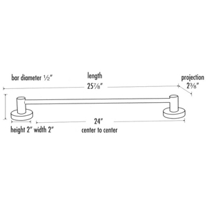 A8320-24 SB - Contemporary I - 24" Towel Bar - Satin Brass