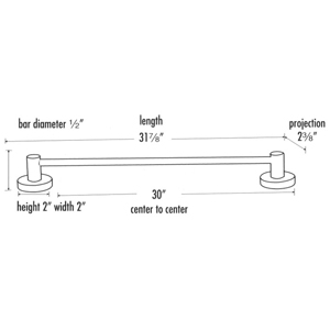 A8320-30 SB - Contemporary I - 30" Towel Bar - Satin Brass