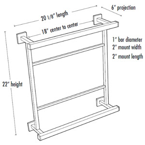 A8428-18 - Contemporary II - 18" Hospitality Towel Rack