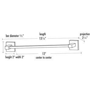 A8420-12 PB/NL - Contemporary II - 12" Towel Bar - Unlacquered Brass