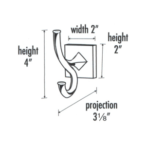 A8499 SB - Contemporary II - Double Robe Hook - Satin Brass