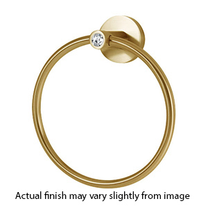 C8340 SB - Crystal Contemporary I - Towel Ring - Satin Brass