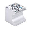 C854-1 PC - Contemporary Crystal II - Cluster Square Knob - Polished Chrome