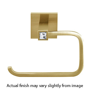 C8466 SB - Crystal Contemporary II - Euro Tissue Holder - Satin Brass