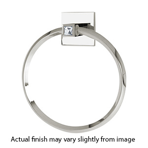 C8440 PN - Crystal Contemporary II - Towel Ring - Polished Nickel