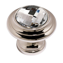 C211 PN - Swarovski Crystal I - Round Knob - Polished Nickel