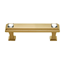 C213-3 SB - Swarovski Crystal II - 3" Cabinet Pull - Satin Brass