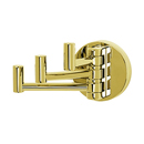 A8385 PB/NL - Contemporary I - Swivel Robe Hook - Unlacquered Brass