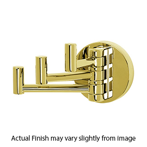 A8385 PB/NL - Contemporary I - Swivel Robe Hook - Unlacquered Brass